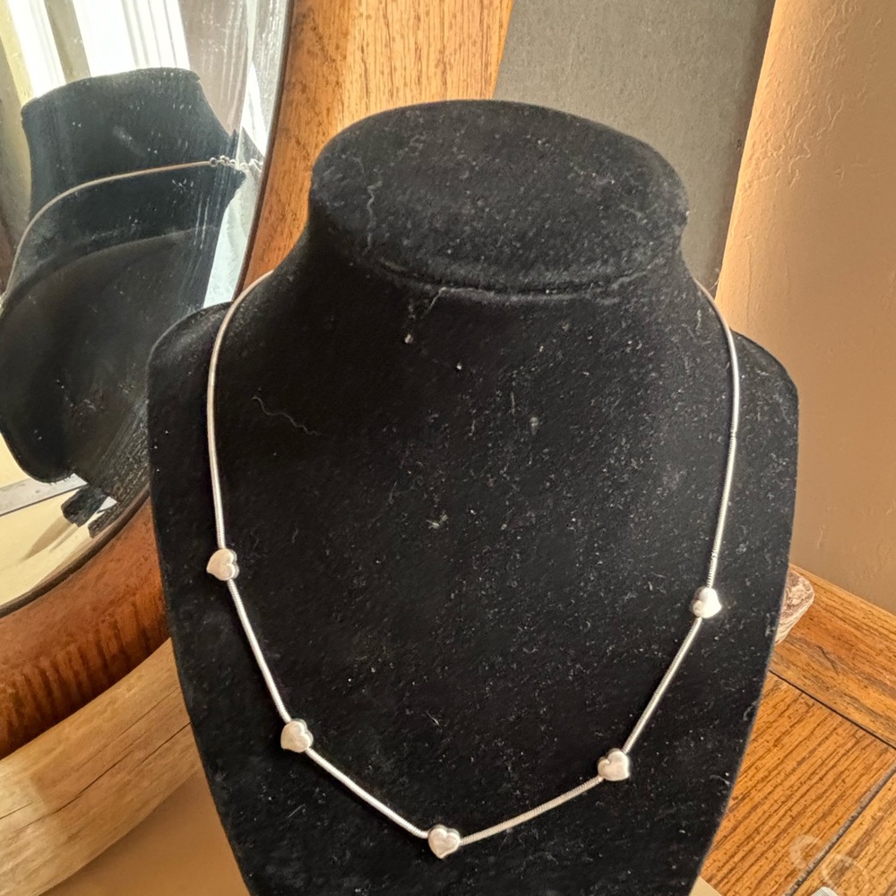 Solid 925 Silver Heart Charm Necklace - image 8